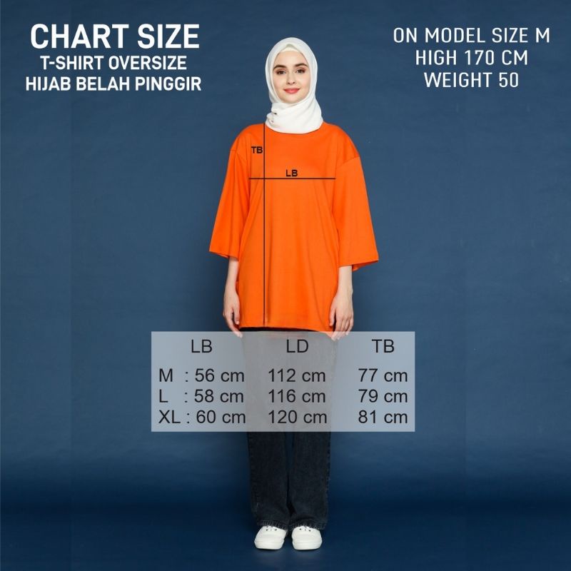 KAOS POLOS OVERSIZE HIJAB WANITA TANGAN 3/4 BAJU OVERSIZED COTTON COMBED 24S BIG SIZE BEST SELLER