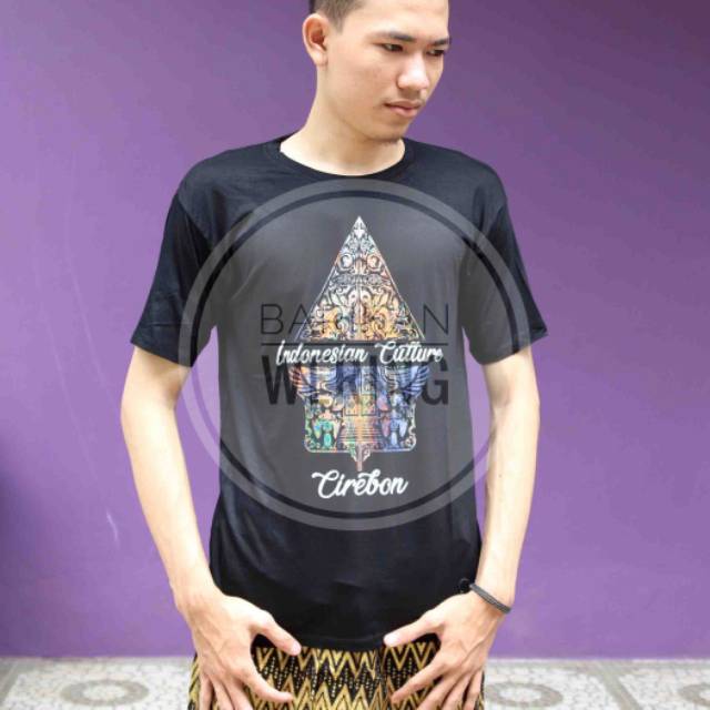 Kaos Batik Gunungan Wayang Cirebon, Kaos Cirebon, Kaos Oleh2 Cirebon