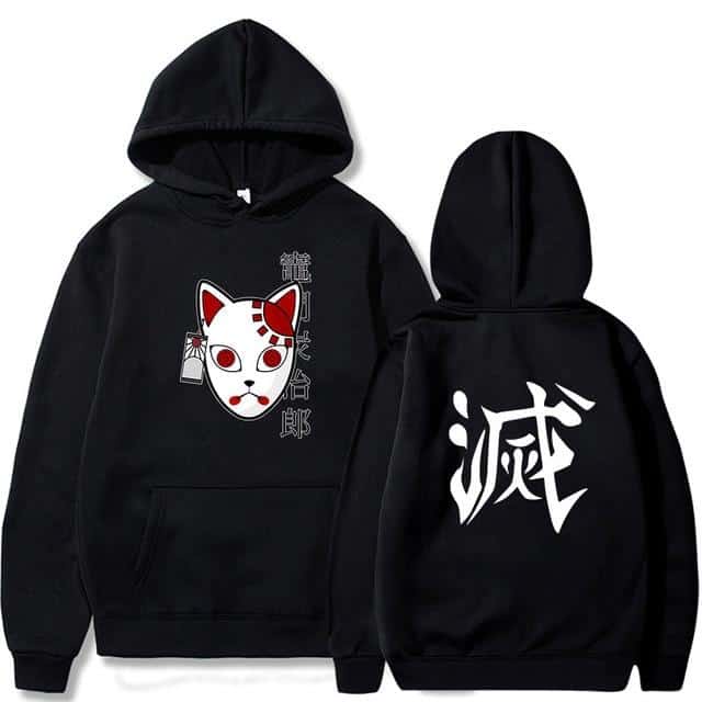 Sweater Anime DEMON SLAYER Oblong / Hoodie TANJIRO MASK Jumper Pria Wanita Size S M L XL XXL XXXL