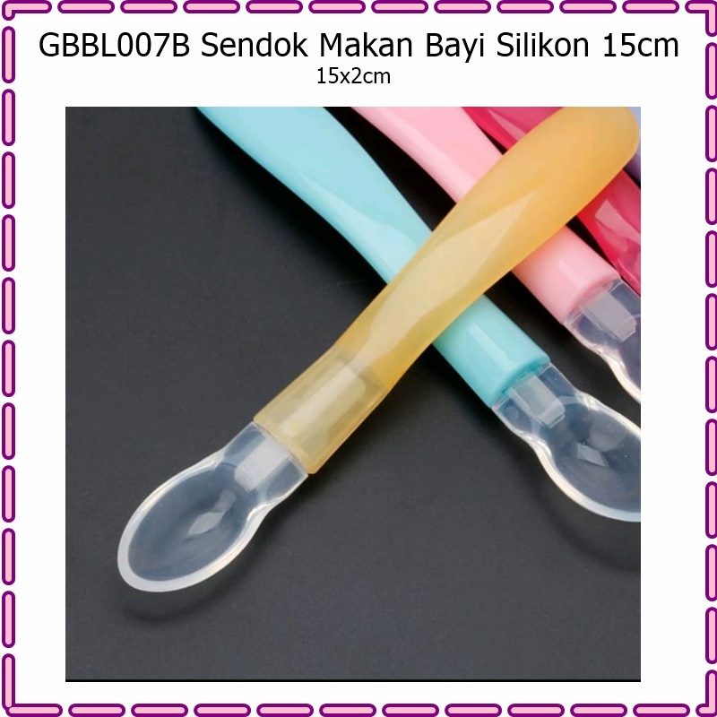 GBBL007B Sendok Makan Bayi Silikon 15cm