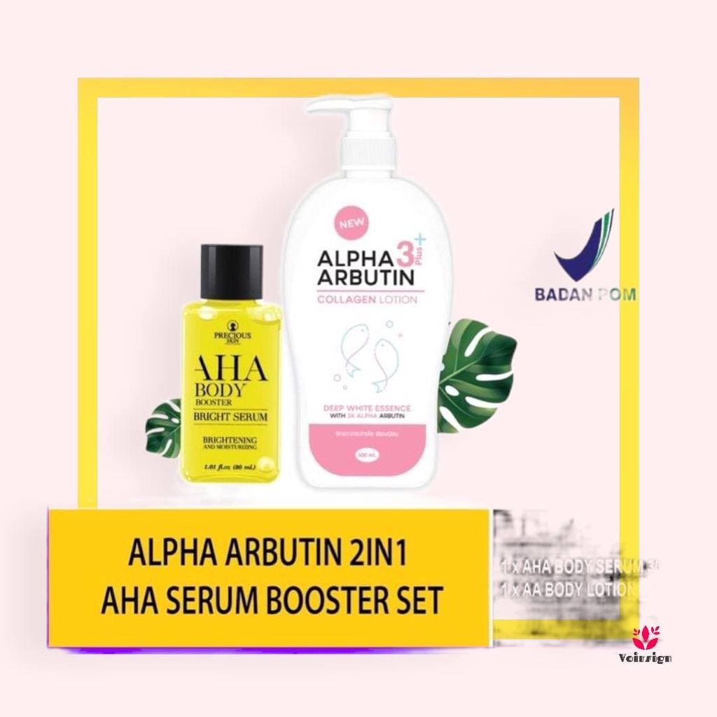 BUNDLE AHA MIMI WHITE BODY BOOSTER &amp; ALPHA ARBUTIN LOTION (BPOM)