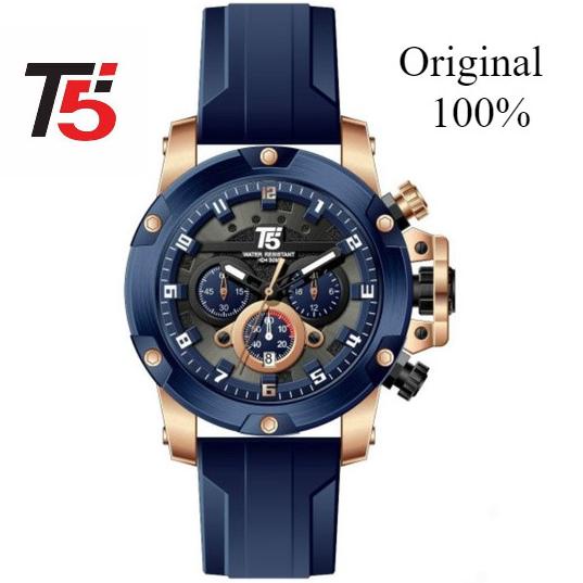 Jam tangan pria T5 H 3913 / T5 H3913 original crono aktif tali rubber