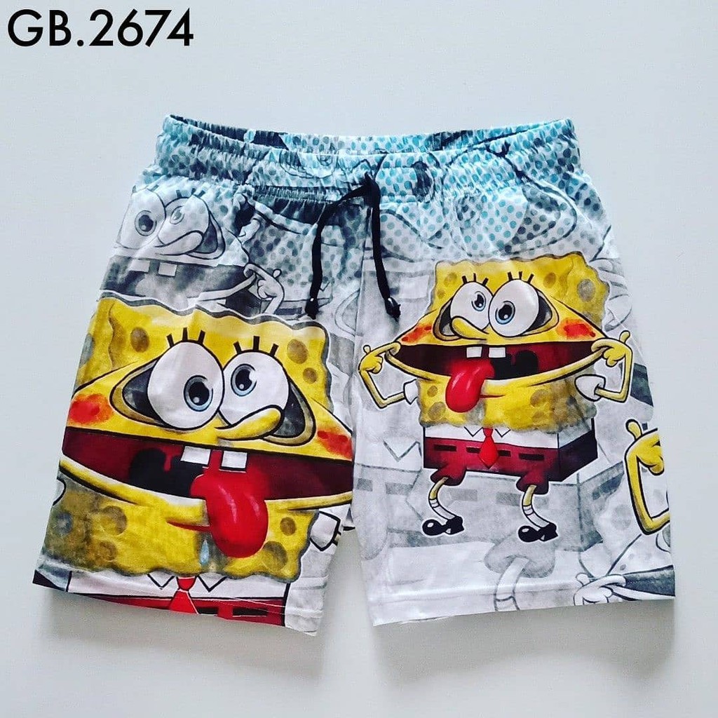 BEST SELLER BOXER PRIA I CELANA PENDEK I GROSIR BOXER | CELANA BOXER | CELANA KOLOR PANTAI SPONGEBOB