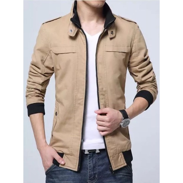 JAKET CASUAL KERAH BERDIRI KATUN DRILL