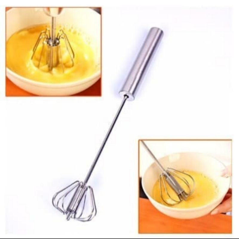 alat pengocok telur pengaduk adonan kue stainless steel manual 1box isi 2 pcs Hand Mixer