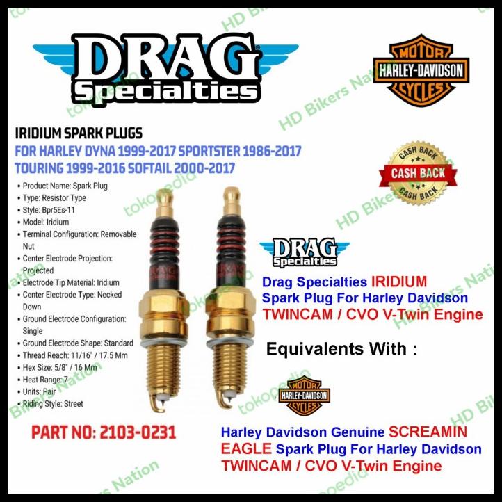 Busi Harley- Drag Iridium Twincam / Cvo -Dyna,Sporster,Touring,Softail