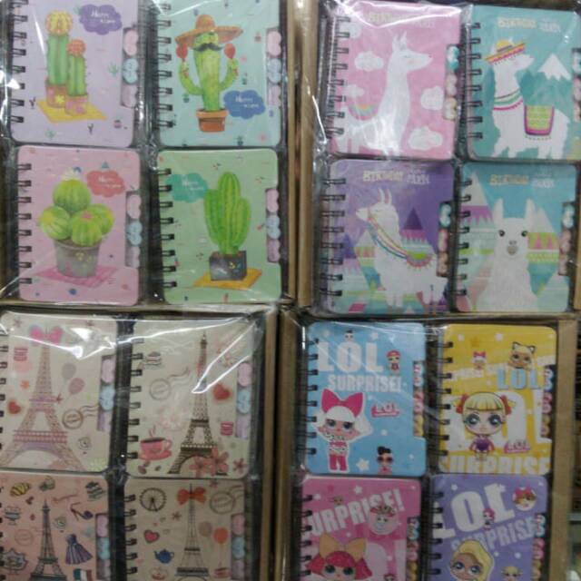 

Buku Memo Ring Paris / Note Ring Lol / Buku Memo Motif Kaktus / Note Ring