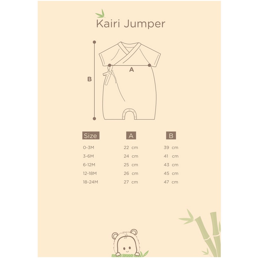 Bamboo and Bub - Kairi Jumper - Baju Bambu Anak Bayi One Set Bodysuit Lucu Piyama Tidur Rumah Balita