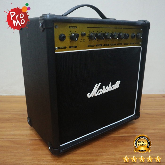 bass-gitar-amplifier- ampli gitar marshall 2 input combo ada efek distorsi & delay - ampli saja