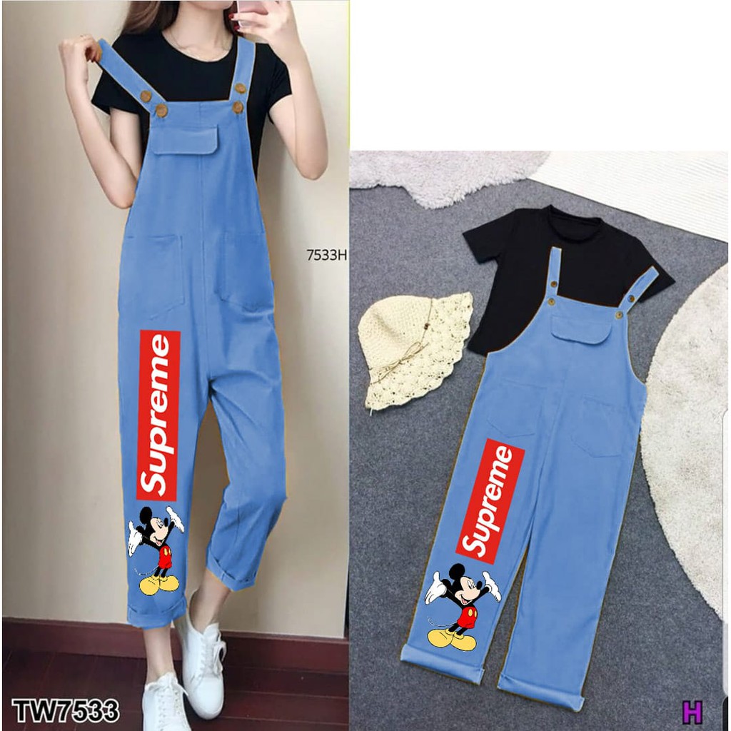 +[HNFK] Overall Wanita / Overall Printing Korea / Pakaian Wanita Overall / Overall Wanita Terbaru