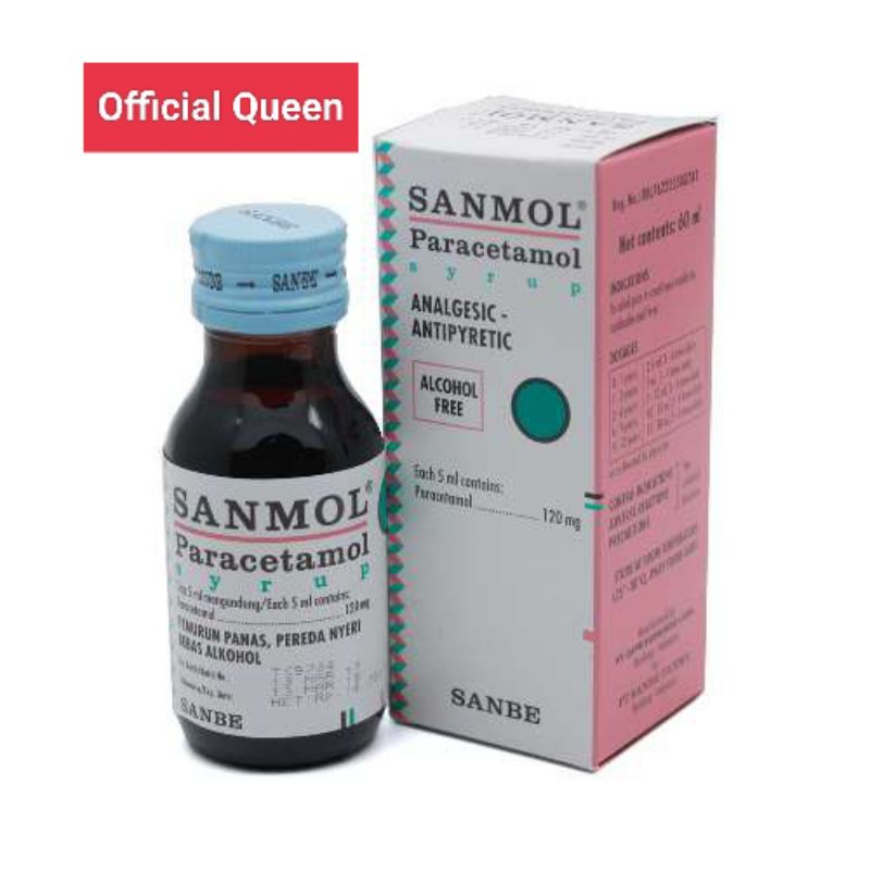 Sanmol Sirup Paracetamol / Obat Turun panas Anak / Pereda Demam Anak / Obat sakit gigi anak