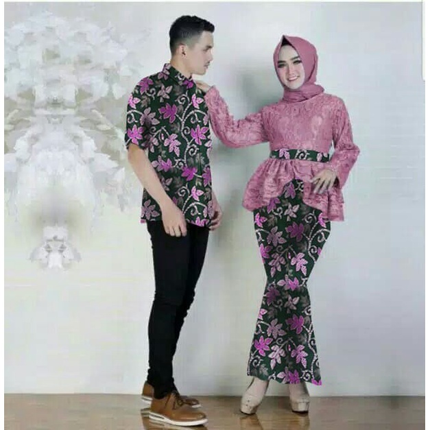 [AR] Batik / Muslim Wanita Couple Pria Pesta Kondangan kekinian Kapelan Nikahan Cowok cewek Baju Pesta 2022 Baju Couple Kekinian Baju Cople Ramadhan