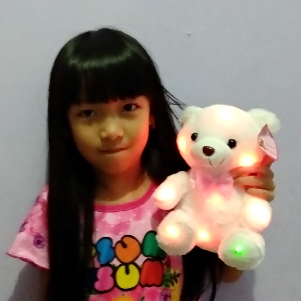 Boneka Beruang Teddy Bear Nyala Lampu LED Bilang I Love You