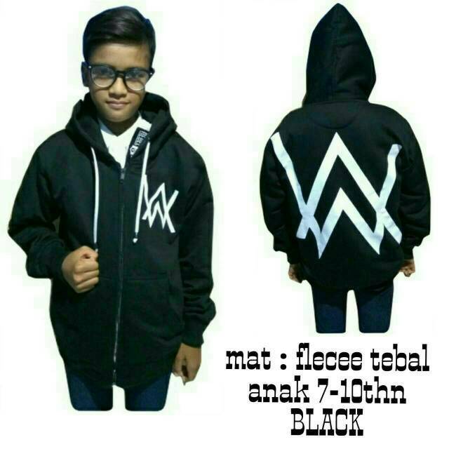 jaket alan walker anak (hitam, navy, merah)