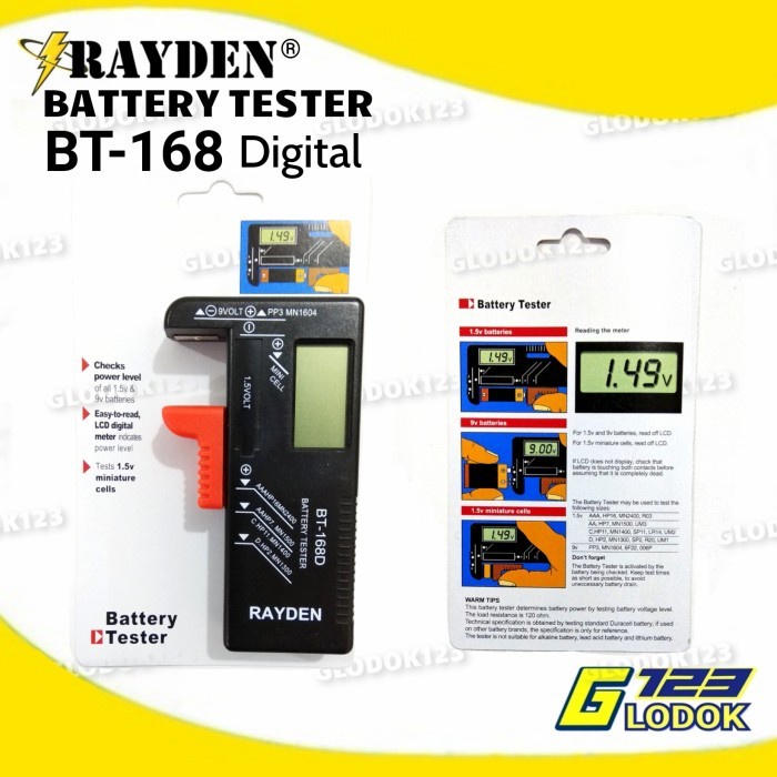 BATERAI TESTER DIGITAL BT168D