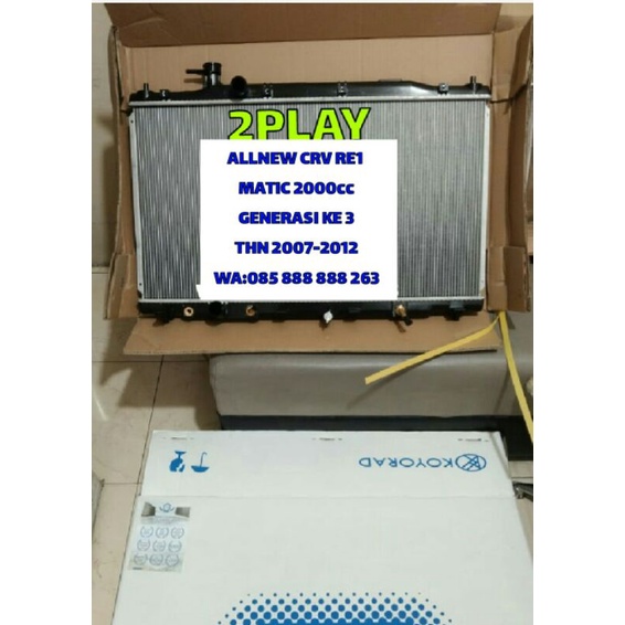 Radiator 2play Honda Allnew CRV 2.0cc 2000cc Matic 2007 2008 2009 2010 2011 2012