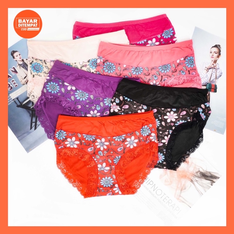 CD Celana Dalam Wanita Dewasa Katun Renda Murah XL 3L / Undies Wanita Pakaian Dalam Wanita Dewasa Cawet Kancut Celana Dalam Wanita Jumbo Renda Murah