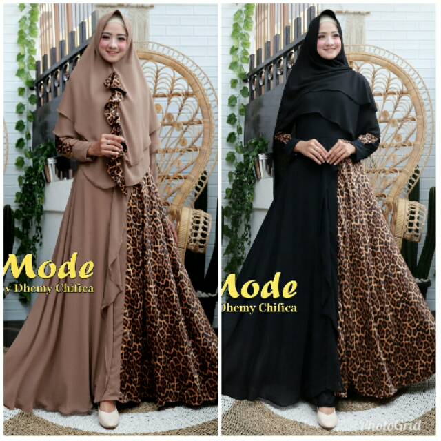 New 
Ready stock 
Dress + syar'i leopard by Ophie
Bahan cerruti