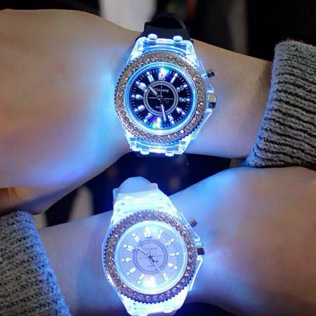 BS202 Jam Tangan Unisex Geneva Dengan Lampu LED (DI JAMIN HIDUP)