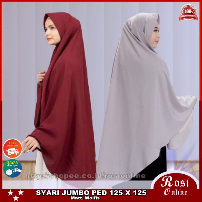 JUMBO WOLPEACH PED ANTEM XXL / JILBAB HIJAB SYARI JUMBO WOLFIS-1