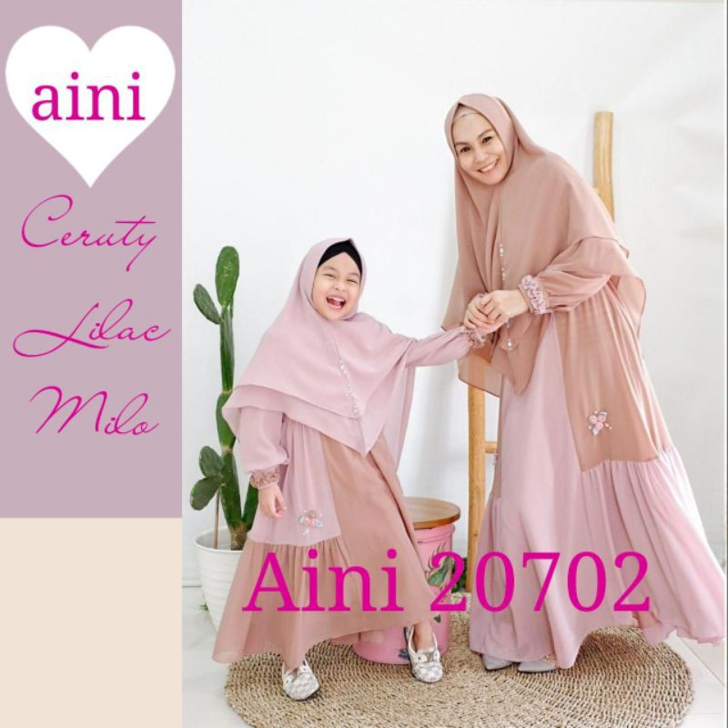 Aini 20702 milo-lilac / baju muslim pesta couple mom