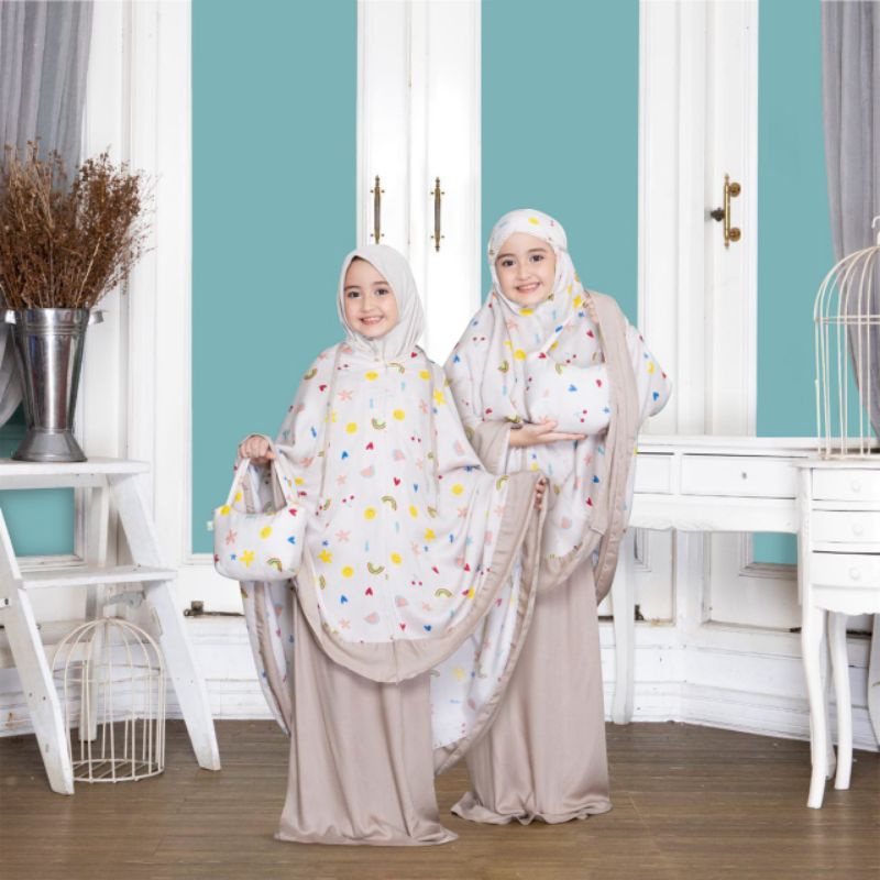 mukena anak 2 in 1 daydream rayon motif alantasik usia 6,7,8,9 tahun