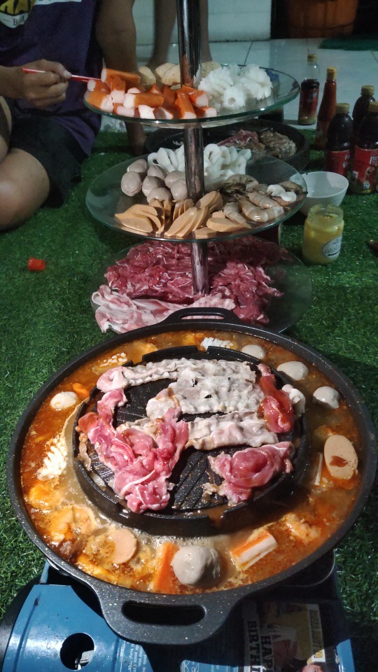 Panci Panggangan Hotpot Shabu 2 In 1  Grill Bbq Hot Pot Steamboat