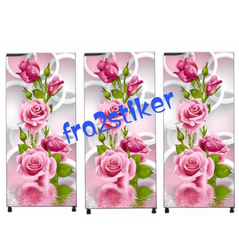 WALLPAPER/STIKER KULKAS 1 PINTU BUNGA FULL BODY