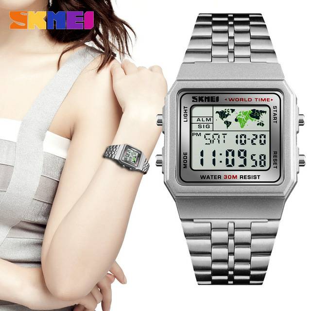 Jam SKMEI 1338 silver original bergaransi free box