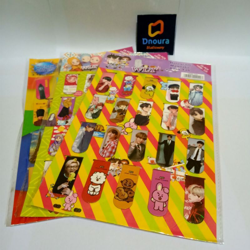 

SATU RENTENG ( 20 PCS ) Pembatas Buku Magnet Karakter Lucu