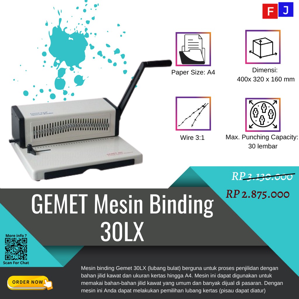 

GEMET 30 LX Mesin Pelubang Loose Leaf