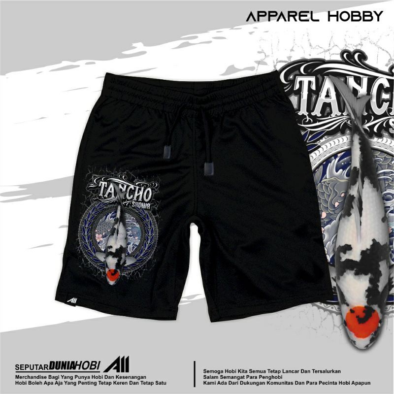 celana pendek ikan koi tancho