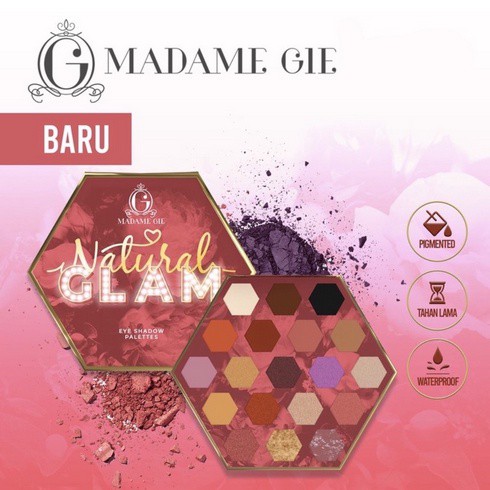 [BPOM] [22 GR] MADAME GIE Natural Glam Eyeshadow Palette 19 warna 22g | palet eye shadow madam gie
