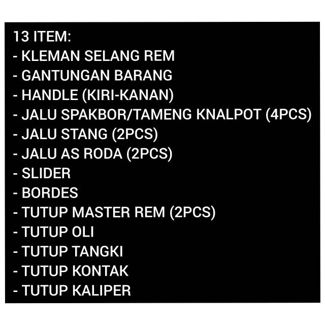 PAKET VARIASI YAMAHA NMAX 13 ITEM