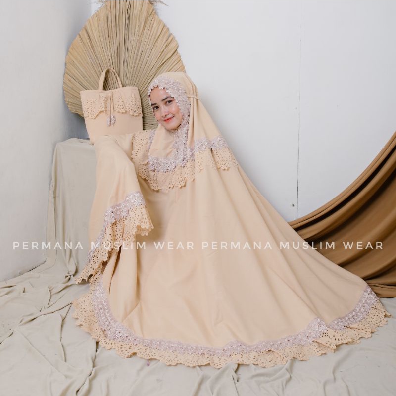 (Cod ) Mukena Dewasa Mewah Premium Lasercut Rempel Kalung/Mukena Dewasa Rempel Lasercut jumbo Permana /Mukena Terbaru adem jumbo Mewah( Free Tas)