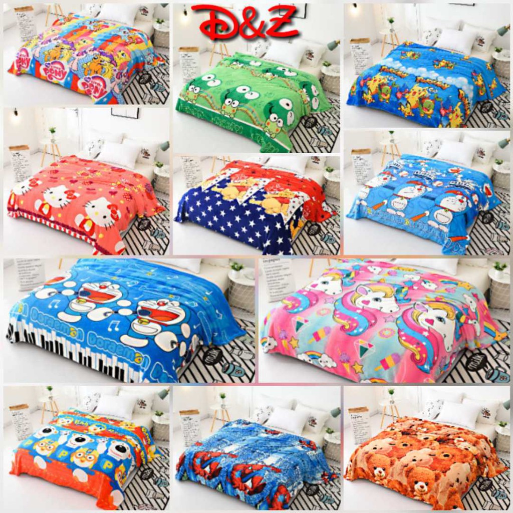 Selimut Karakter Anak Dewasa Bulu Halus 140x190 Motif Keren Murah Berkualitas