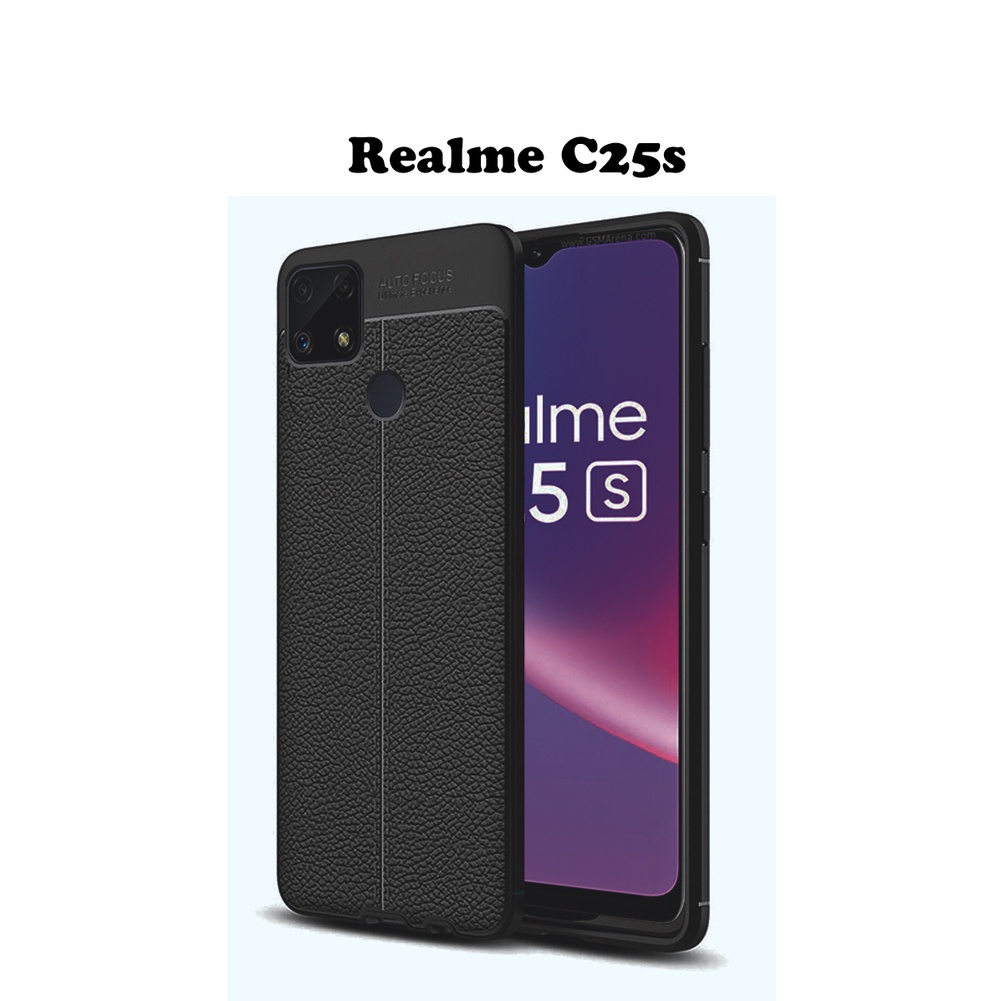 Case Auto Focus Realme C25s Leather Experience SoftCase Slim Ultimate / Casing Kulit