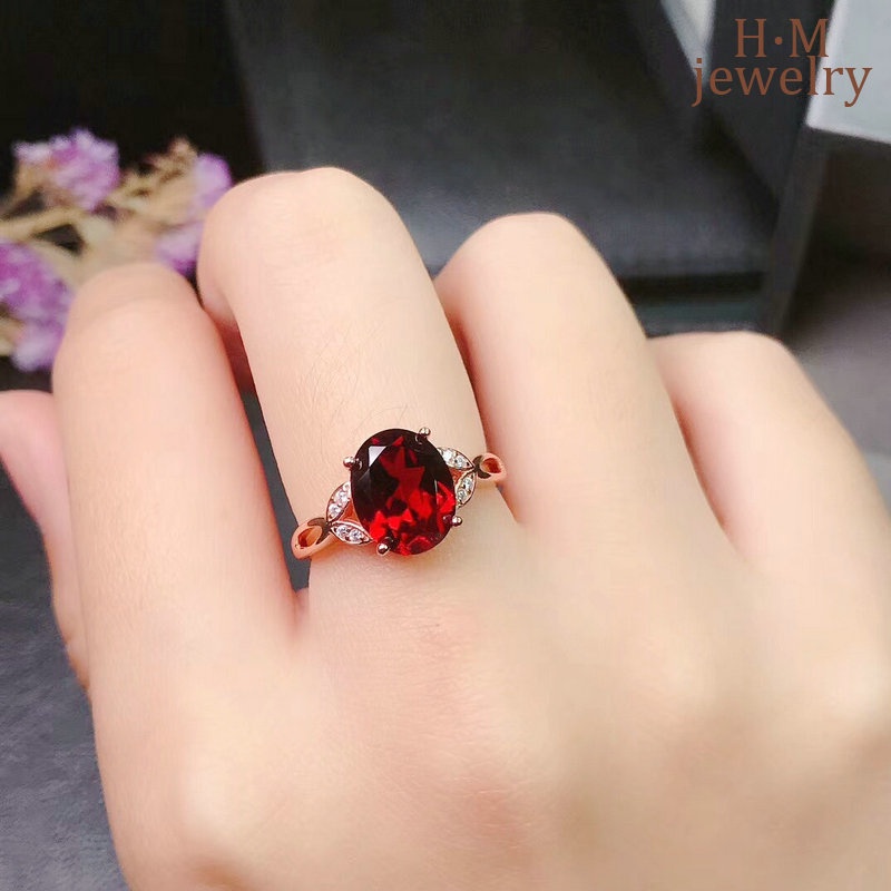 Cincin Batu Permata Merah Imitasi Model Terbuka Untuk Wanita