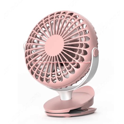 Memoo Rechargeable Clip-On Fan Kipas Angin Jepit Dimeja Bisa Di Charge USB Hijau Pink Memo