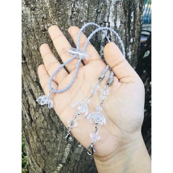 STRAP MASK HIJAB STRAP MASKER 2in1 SERUT STOPPER KALUNG MASKER TERBARU KELOPAK BUNGA 3D FLOWERS "SIM