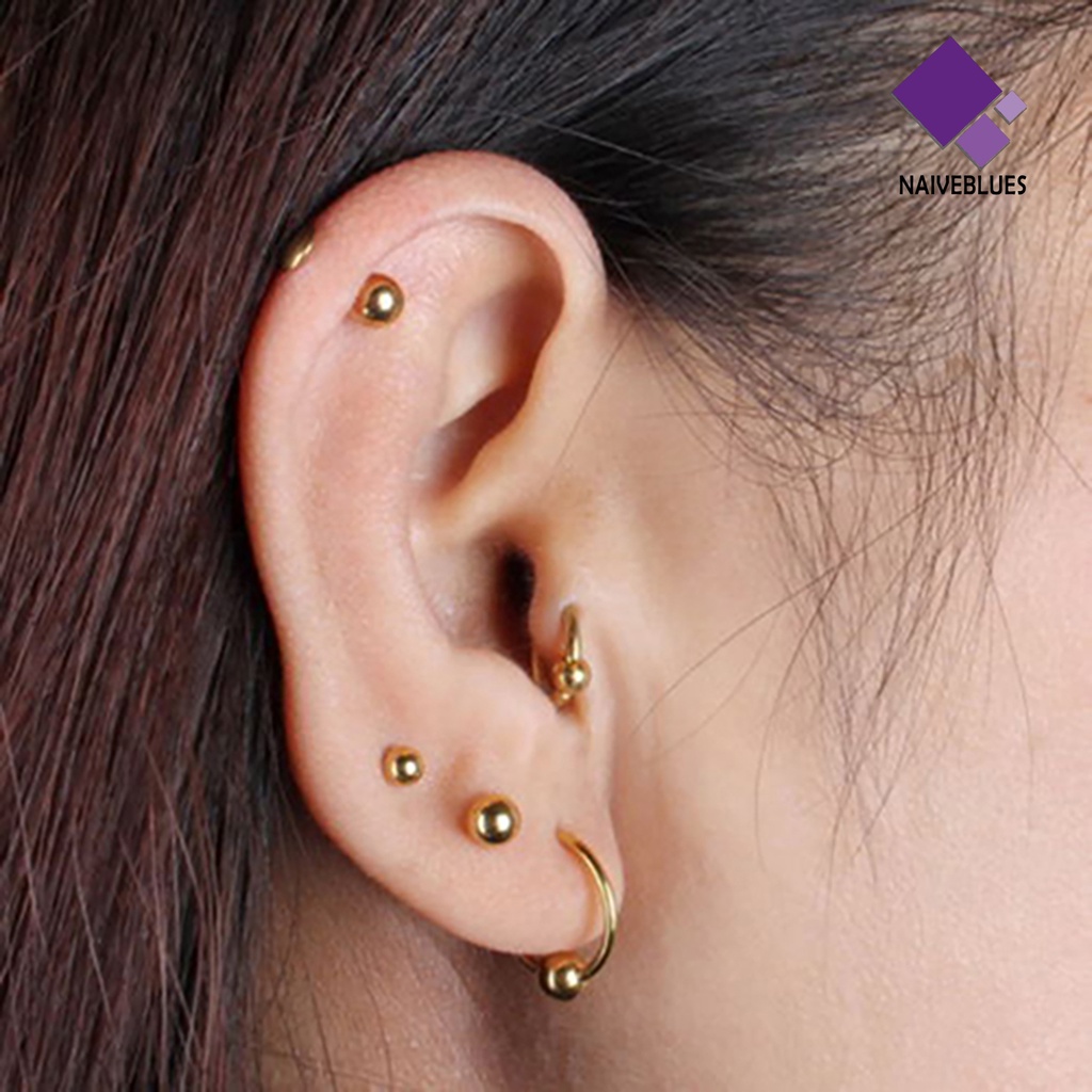 Anting Stud Bentuk Barbell Bahan Titanium Untuk Wanita