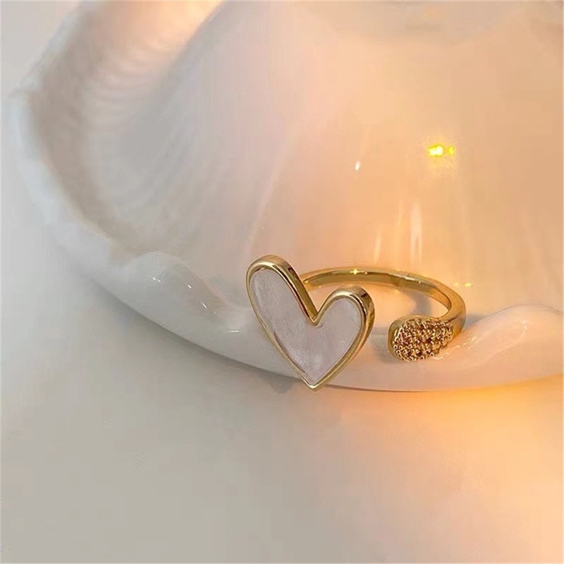 Cincin Jari Telunjuk Desain Hati Warna Permen Untuk Wanita