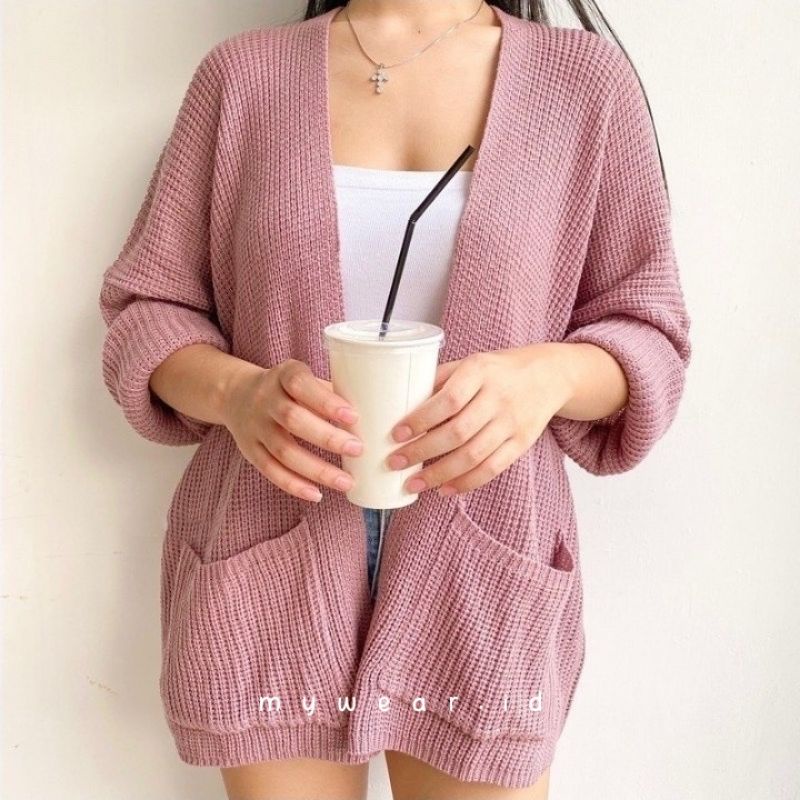 NEW! LAVELLA CARDY KNIT (7 GET) - cardigan big size - cardigan rajut - kardigan - kardigan big size-7