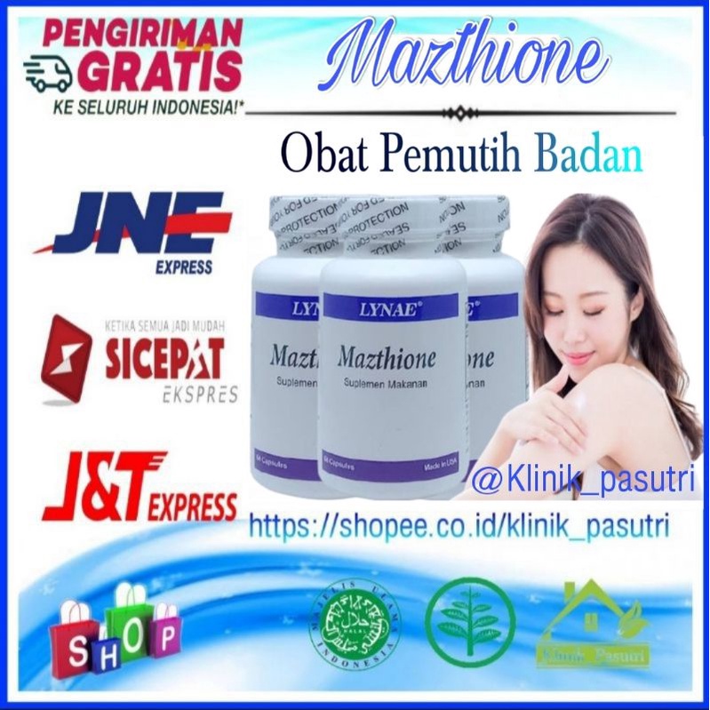 Mazthione Lynae Asli Original Suplemen Kecantikan Pemutih Badan Berkualitas