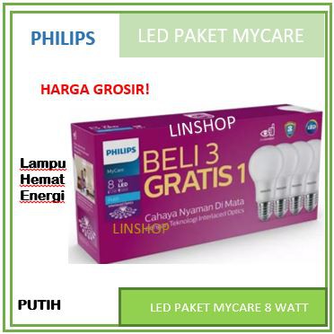 Jual PHILIPS LED PAKET MULTIPACK 8 WATT 8W 8 W PHILIPS (ISI4) / LED ...