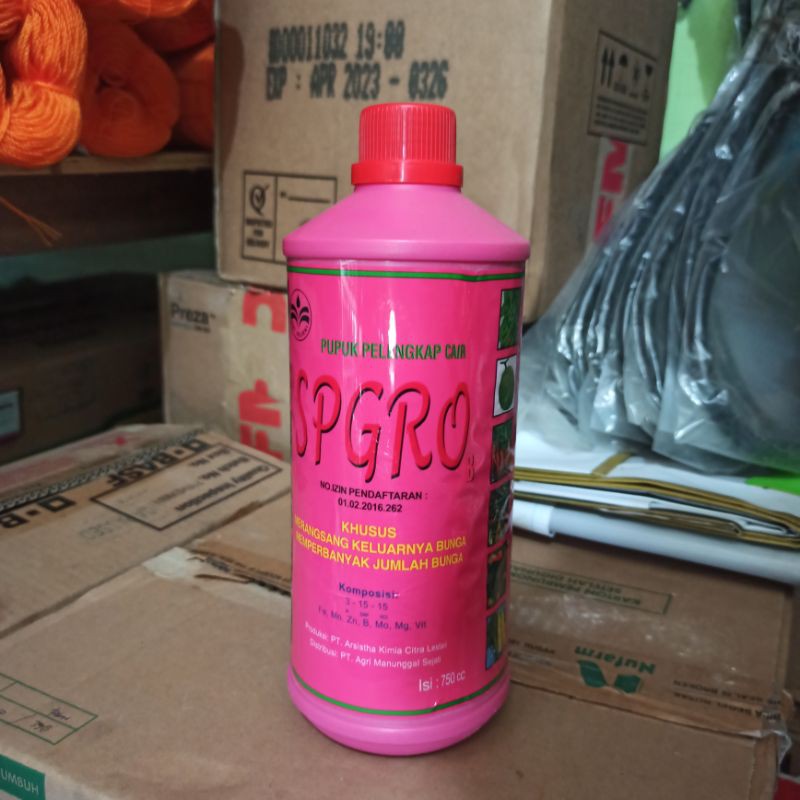 PUPUK PELENGKAP CAIR SPGRO (SUPERGRO) BUNGA 750 ML