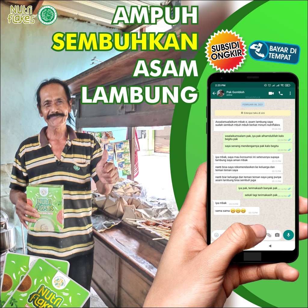 Nutriflakes Sereal Umbi Garut - Ampuh Mengatasi  Asam Lambung, Maag  Dan Gerd 2 Box