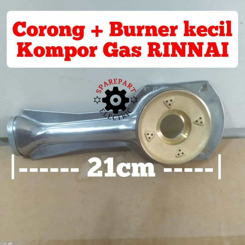 CEROBONG CORONG + BURNER KECIL KUNINGAN KOMPOR GAS RINNAI 522 602 603