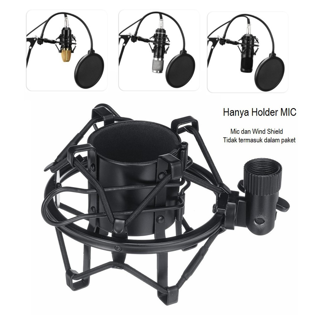 Holder Mic Pegangan Klip Besi Stand Microphone Shock Mount Shockproof