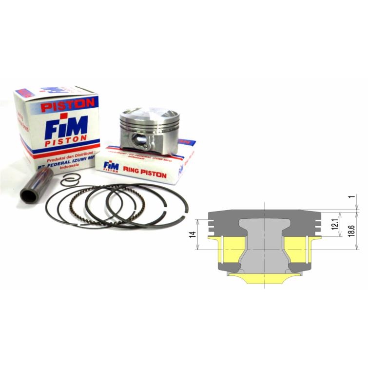 PISTON KIT FIM42 FIM 42 VARIO 110, BEAT, SCOOPY, SPACY